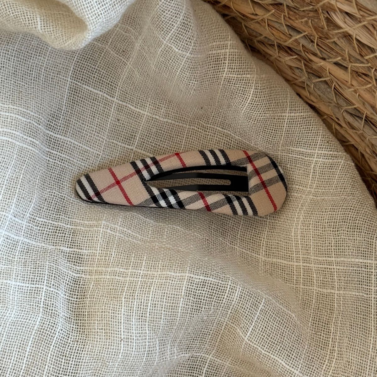 Plaid Snap Hair Clip - DippedShop Wholesale - #1011