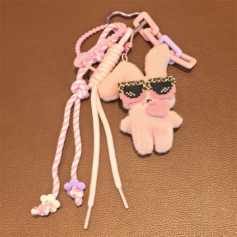 Solid Color Plush Rabbit Pendant Bag Charm 6W10BBC374