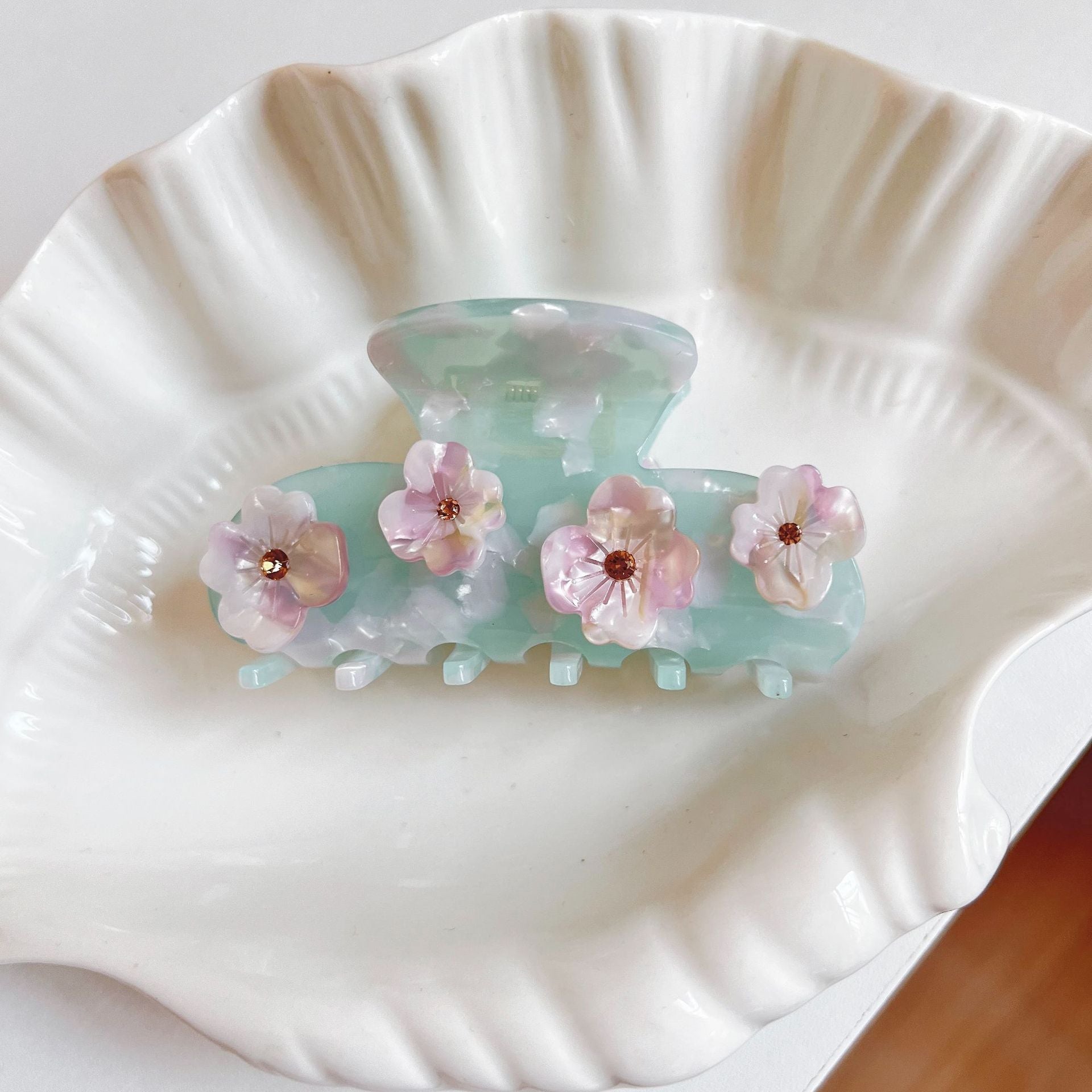 Ice Blue Rhinestone Hair Claws - DippedShop Wholesale - #9955