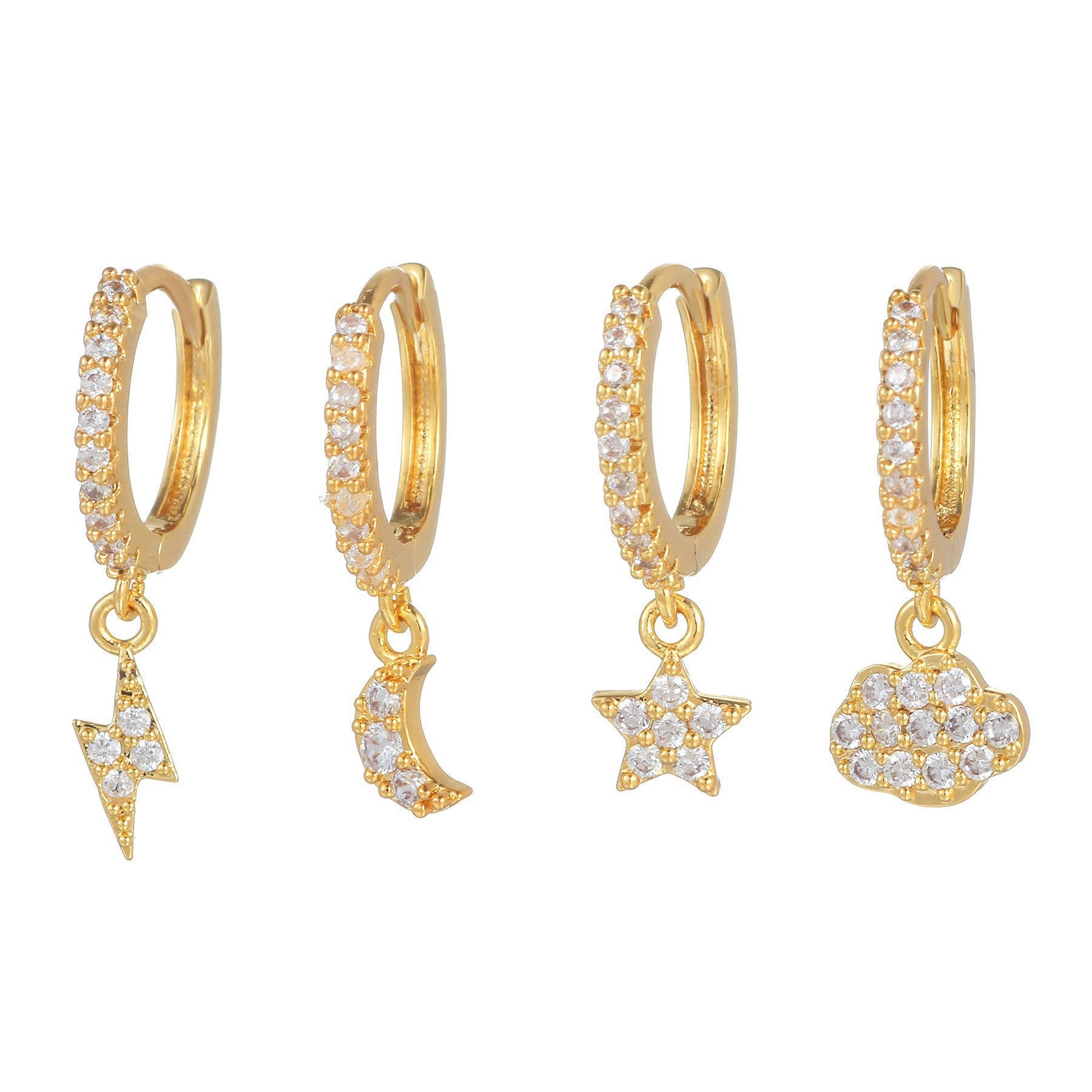 Stylish Gold Plated Moon Penda - DippedShop Wholesale - #5555