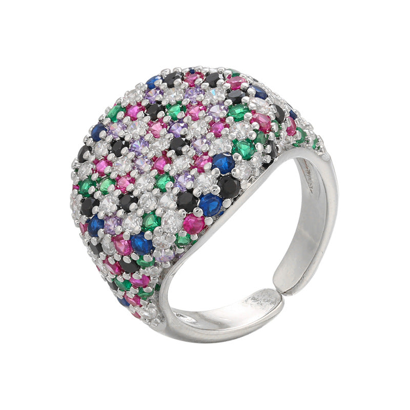 Colorful Sparkly Rhinestone Open Adjustable Ring 6W6JRG295