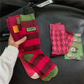 Stylish Color Block Striped Knit Socks 6W8FSO1000