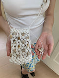 Mini Hollow Hand Made Bead Chain Crossbody Bag 8CW6BBG518L