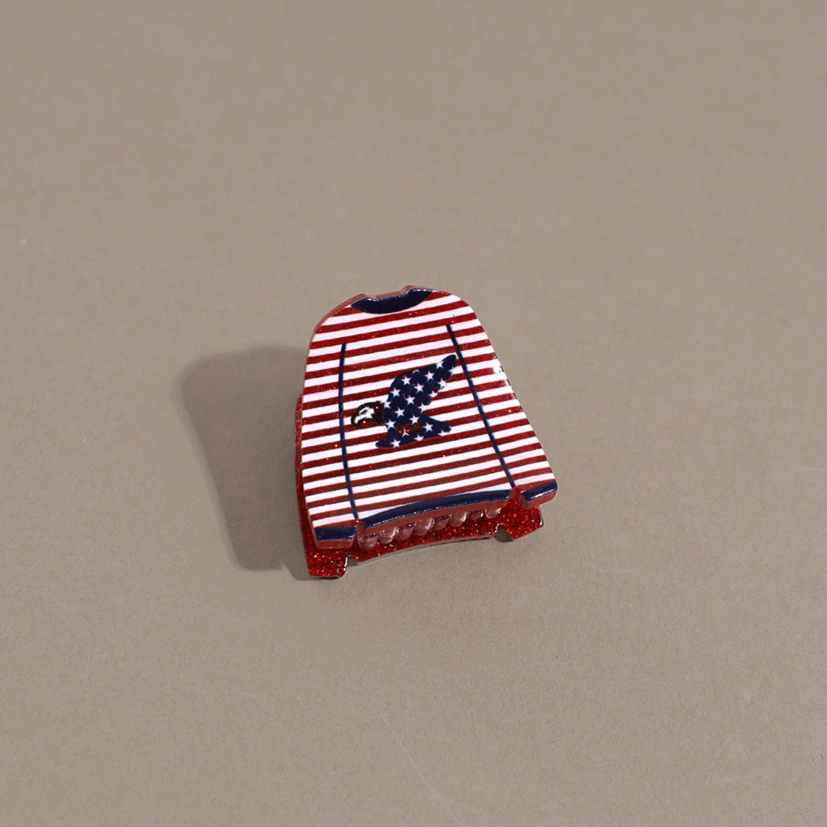 Trendy American Flag Hat Shape Lightweight Hair Clip 8AS6HCP61T