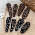 Elegant Floral Print Oval No Crease Hair Clip 6W6HCP1628