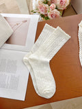 Floral Jacquard Ruffled Socks - DippedShop Wholesale - #4771