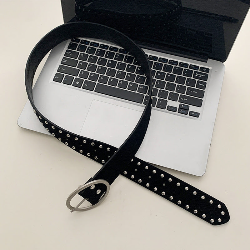 Retro Double Studded Suede Waist Belt 6W6JBT169