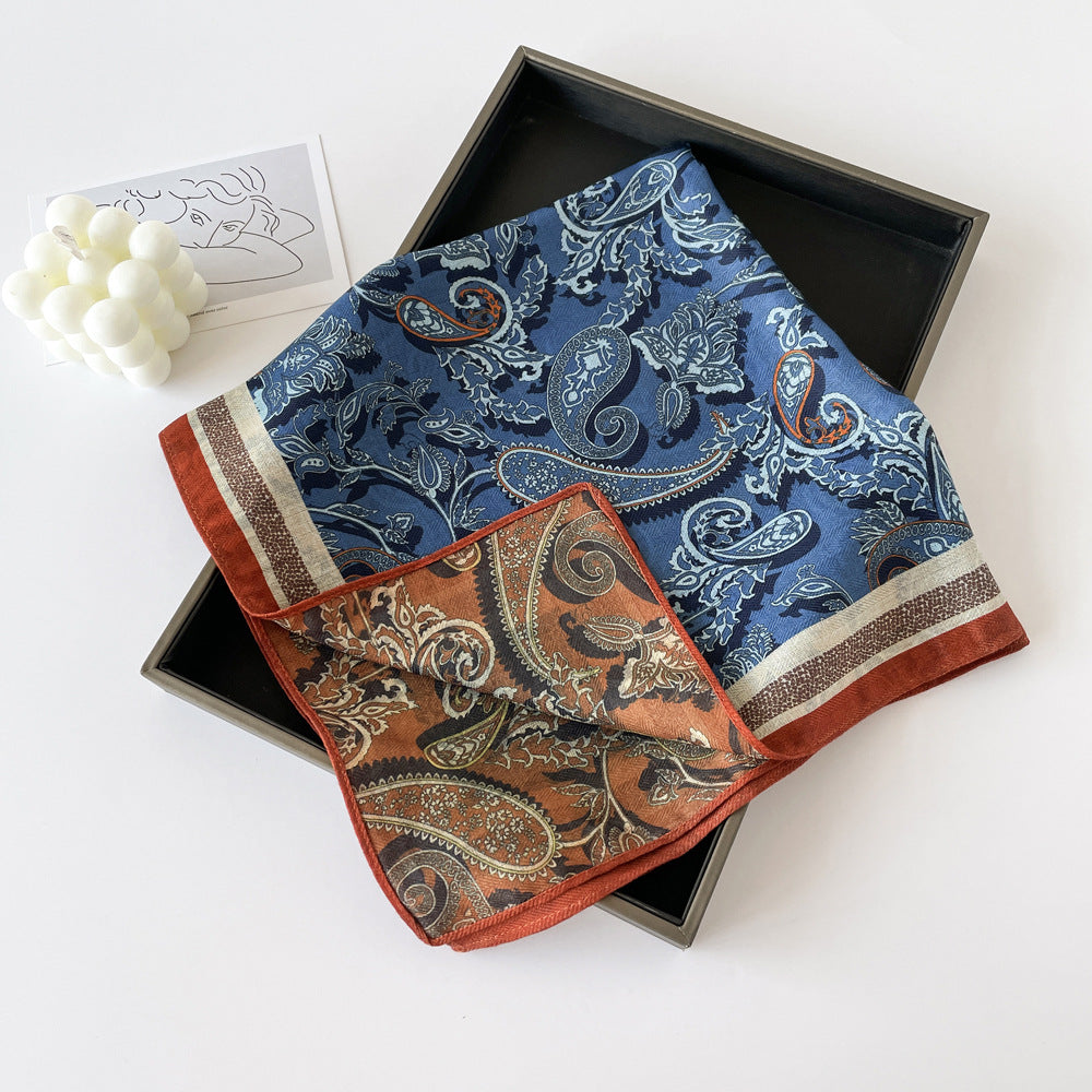 Elegant Flower Print Long Satin Scarf DP25F998