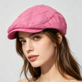 Casual Distressed Solid Color Newsboy Cap 8BK6HAT195L