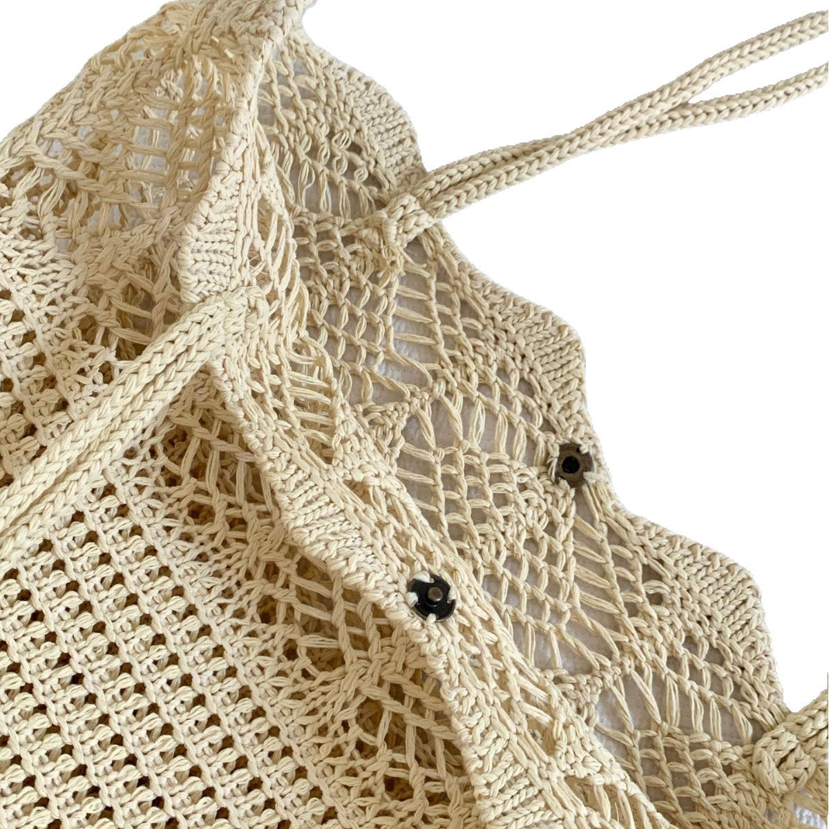 Simple Hollow Out Knit Beach Shoulder Bag 8BW6BBG430T