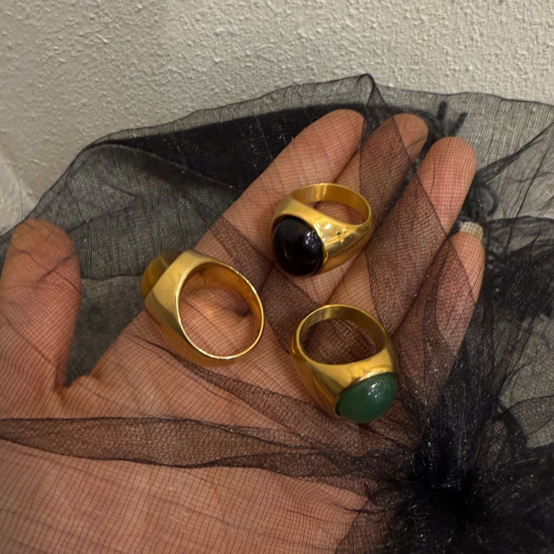 Oval Agate Statement Ring - DippedShop Wholesale - #9299