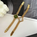 Trendy Lucky Clover Rhinestone Bracelet Quartz Watch MK2SSAS6W6JWA04