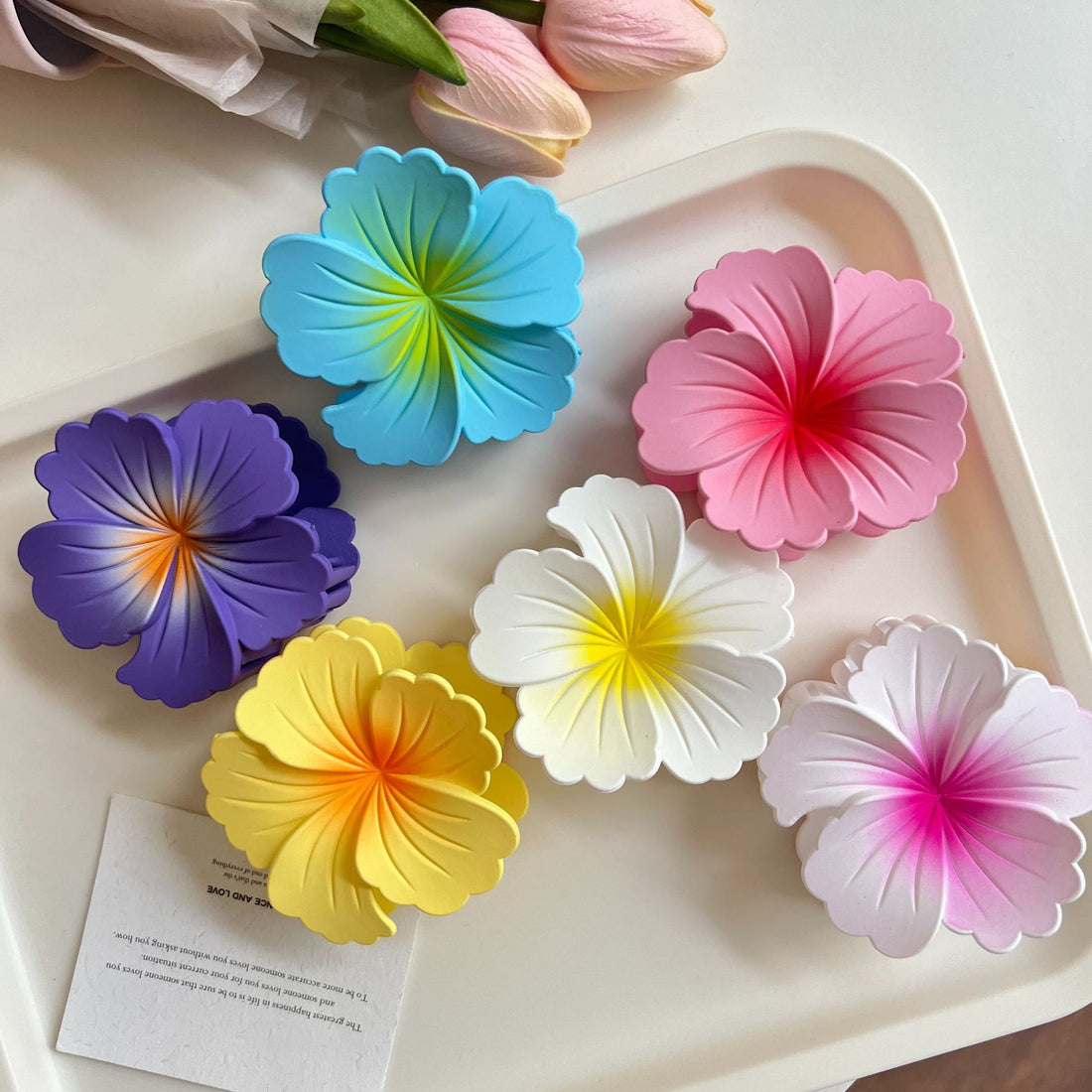 Gradient Hibiscus Hair Claws - DippedShop Wholesale - #6163