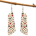 Stylish Star Pattern Irregular Wooden Pendant Hook Earrings 8ZA6JER302L