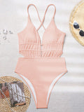 Solid Backless One Piece - DippedShop Wholesale - #0675