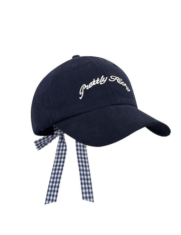 Vintage Embroidered Letter Bow-Tie Baseball Cap DP25E977