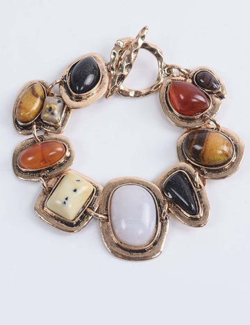 Trendy Personality Irregular Metal Stone Bracelet DP25E780