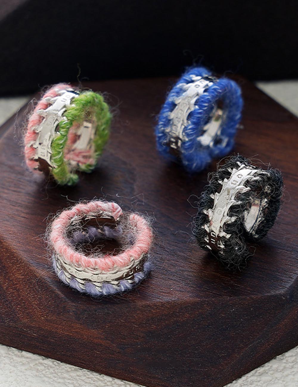 Colorful Yarn Wrapped Open Wide Ring DP25F463