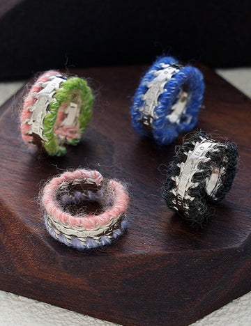 Colorful Yarn Wrapped Open Wide Ring DP25F463