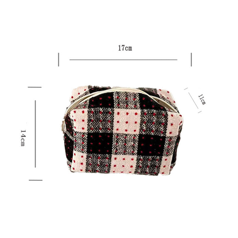 Vintage Plaid Makeup Bag - DippedShop Wholesale - #4179