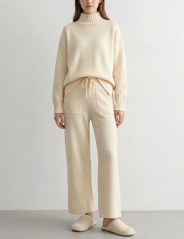 2 Piece Casual Mock Neck Sweater Loose Pants Set DP25H652