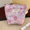 Minimalist Floral Jacquard Poratable Travel Cosmetic Bag MK2BW6W10BOB388