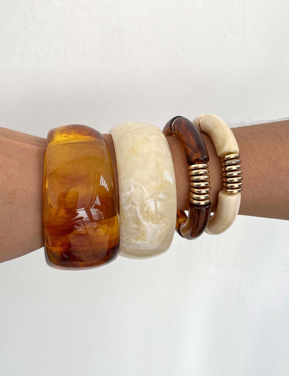 Vintage Amber Acrylic Bracelets - DippedShop Wholesale - #2147