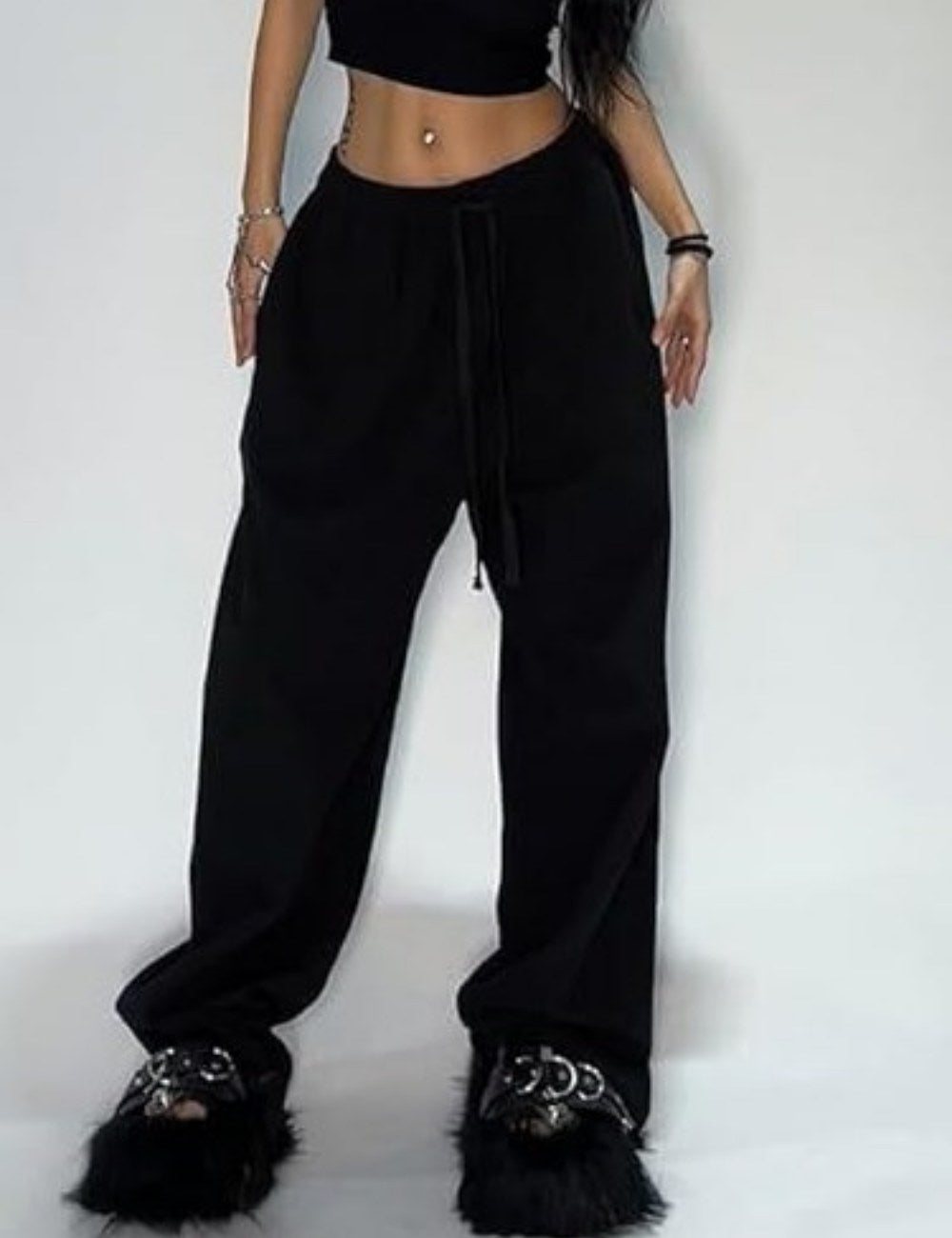 Straight Drawstring Loose Sports Pants DP25C466