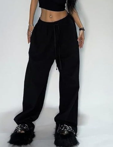 Straight Drawstring Loose Sports Pants DP25C466