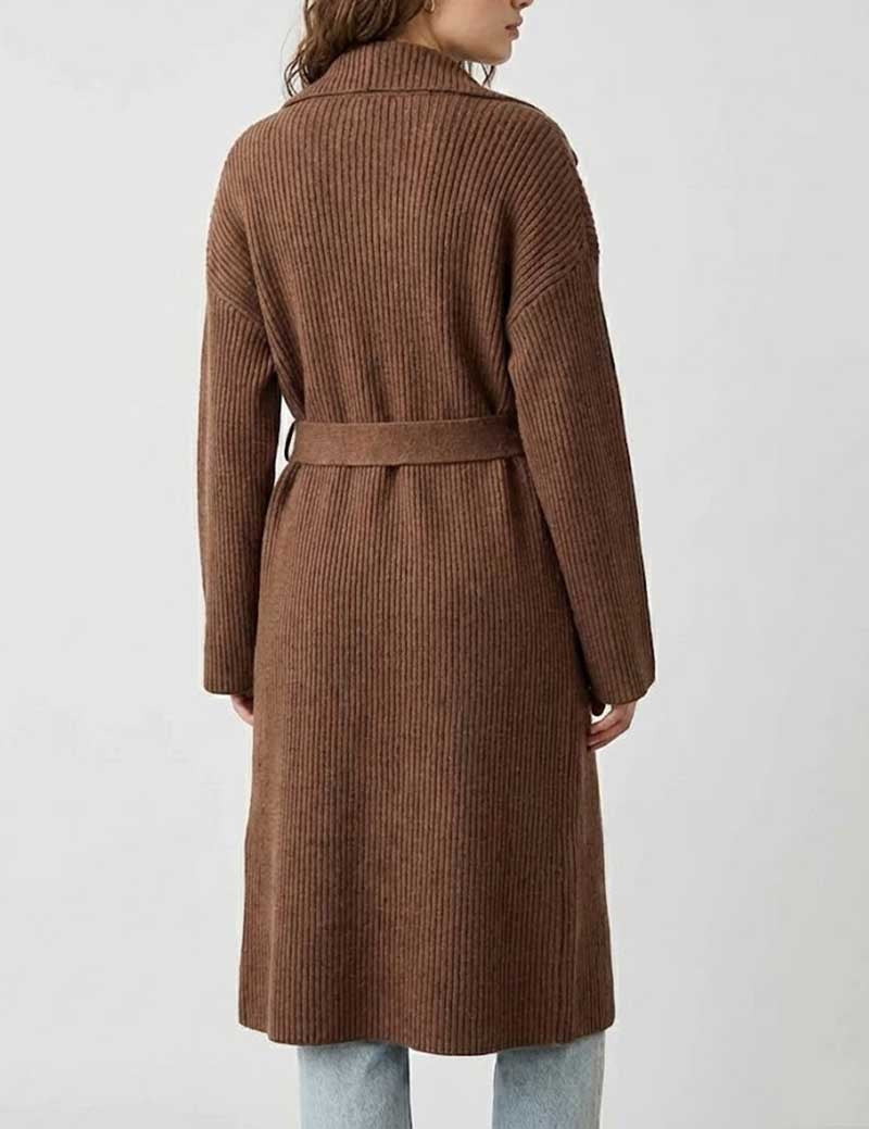 Elegant Solid Color Open Front Long Cardigan DP25H636