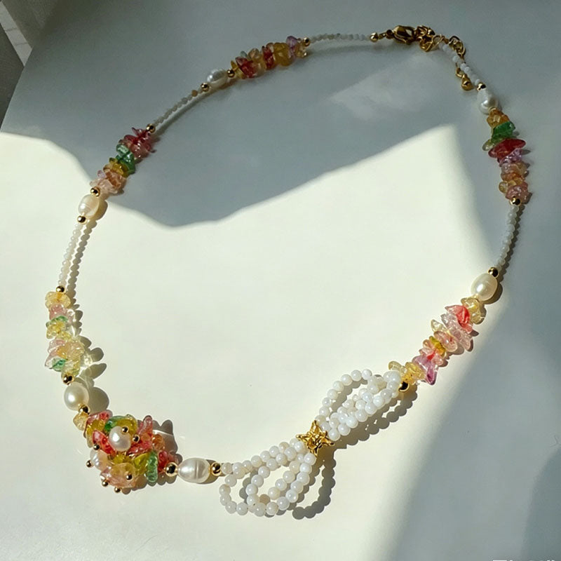 Vintage Pearl Bow Necklace - DippedShop Wholesale - #7491