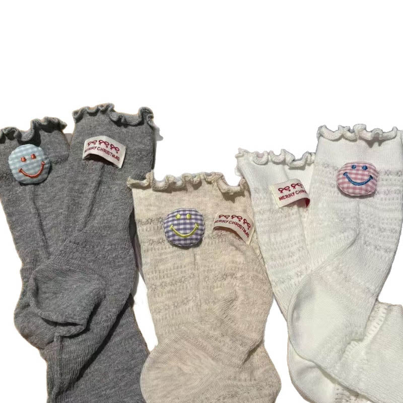 3D Smiley Ruffle Socks - DippedShop Wholesale - #7059