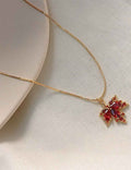 Gold Plated Maple Leaf Necklace - DippedShop Wholesale - #6771
