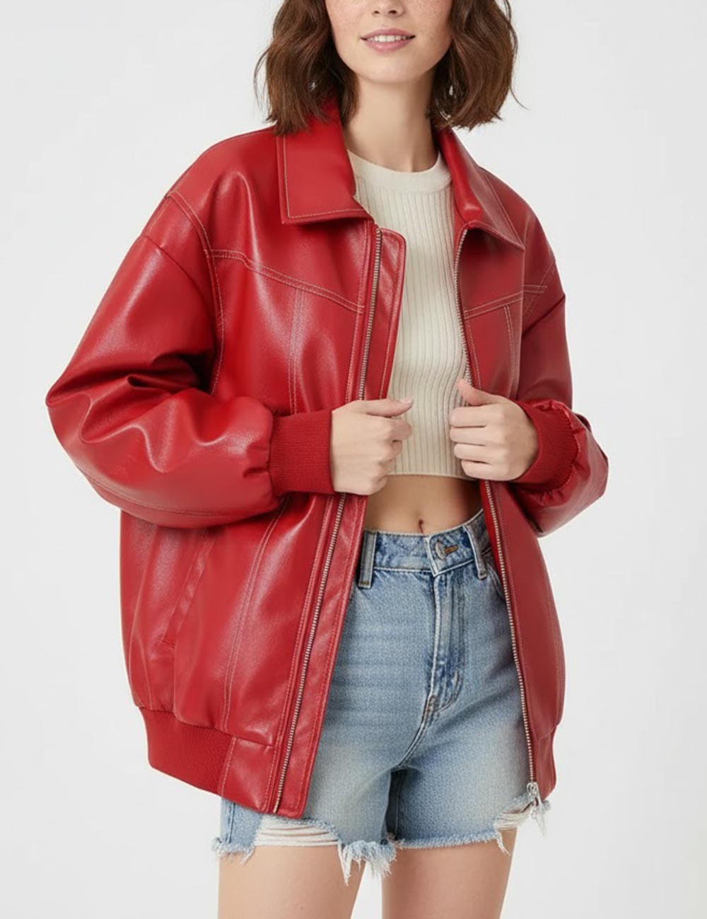Vintage Leather Oversize Jacket - DippedShop Wholesale - #0835