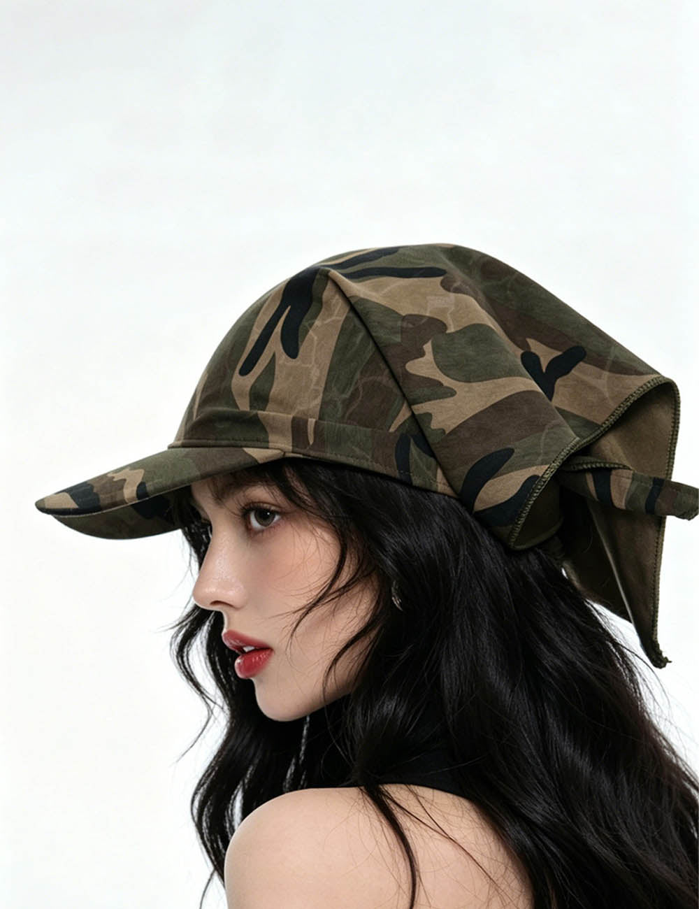 Vintage Camo Hip-hop Street Headscarf Baseball Cap 8BK6HAT192L