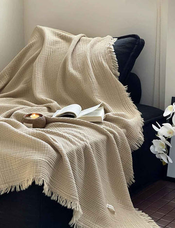 Cozy Waffle Weave Throw Blanket Bed Blanket DP25F929