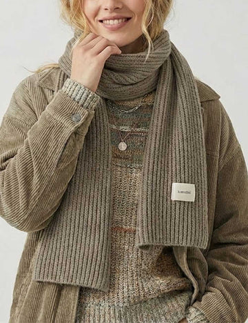 Simple Ribbed Knit Solid Thicken Warm Scarf DP25H665