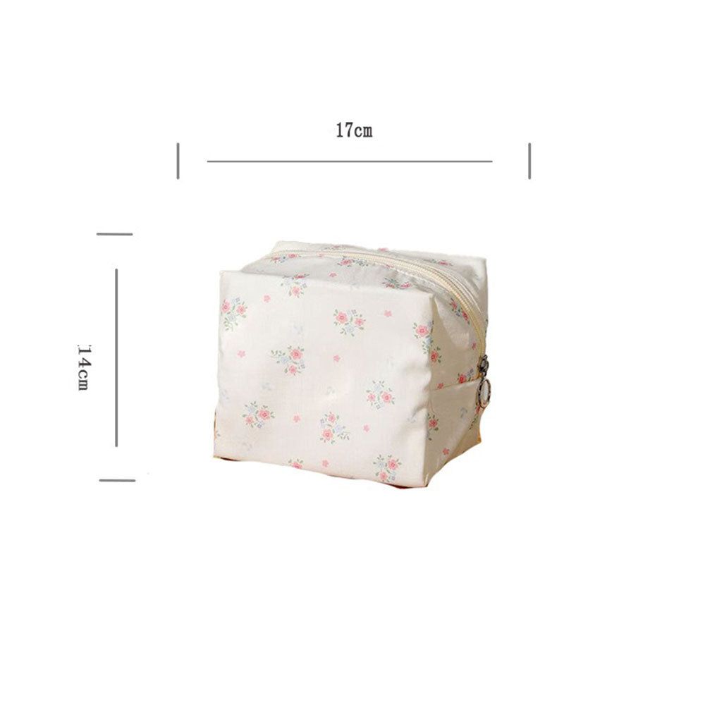 Cute Pink Floral Portable Cosmetic Bag MK2BW6W10BOB418