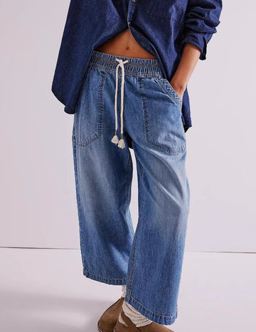 Loose Midi Rise Waist Straight Jeans DP25B805