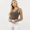 Pearl Studded See Through Top - DippedShop Wholesale - #9219