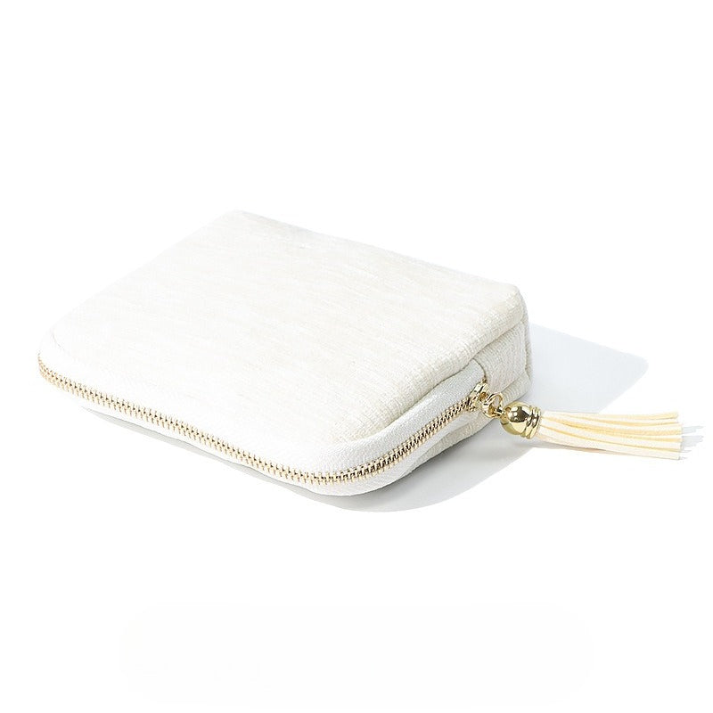 Solid Color Square Shape Tassel Jewelry Organizer Bag 8CW6BOB296L