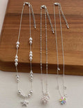 Flower Pearl Choker Necklace - DippedShop Wholesale - #3443