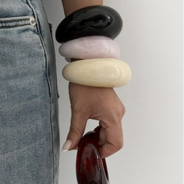 Layered Acrylic Resin Open Bracelets DP25B567