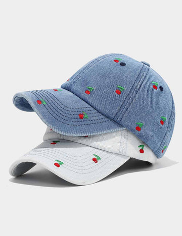 Trendy Cherry Embroidery Denim Baseball Cap MK2BW6W6HAT91