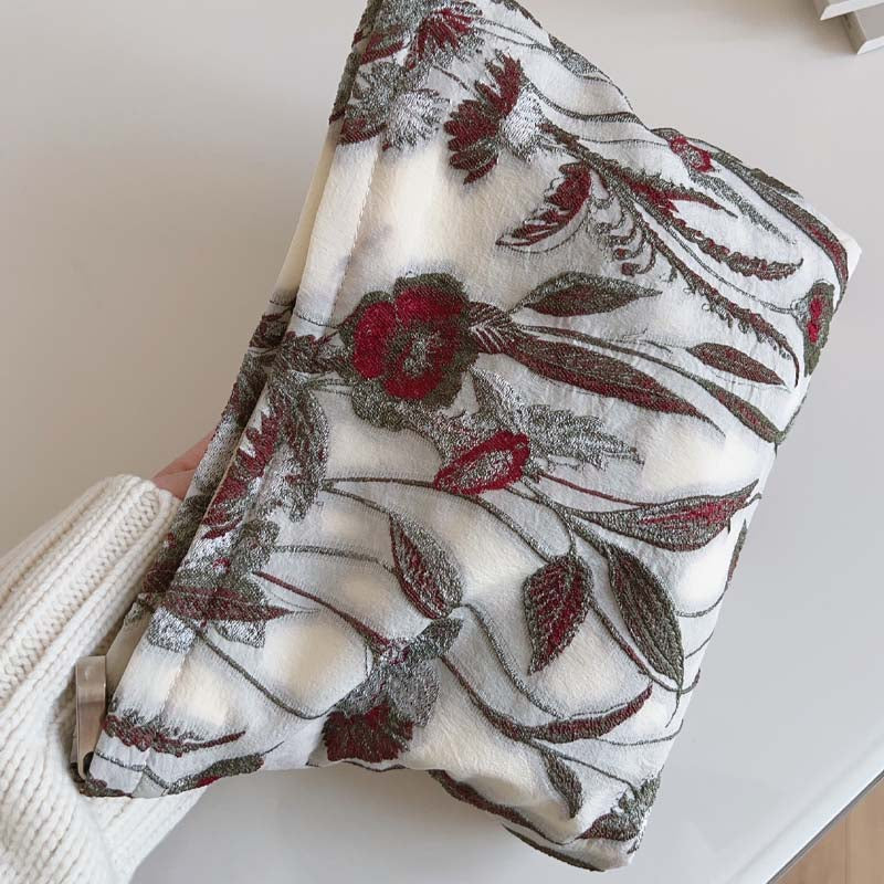 Flower Embroidered Cosmetic Bag - DippedShop Wholesale - #7283