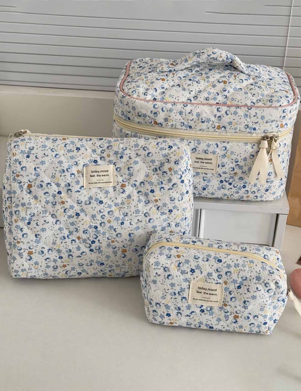 Flower Print Makeup Bag - DippedShop Wholesale - #2035