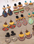 Boho Geometric Wooden Dangle Earrings - DippedShop Wholesale - #9747