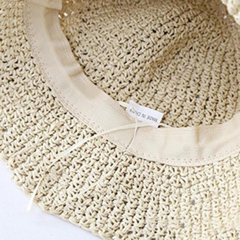 Flower Embroidery Straw Hat - DippedShop Wholesale - #8195