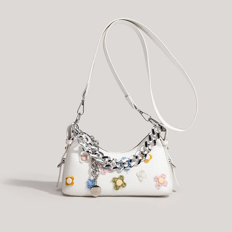 Colorful Flower Jacquard Chain Shoulder Bags DP25D657