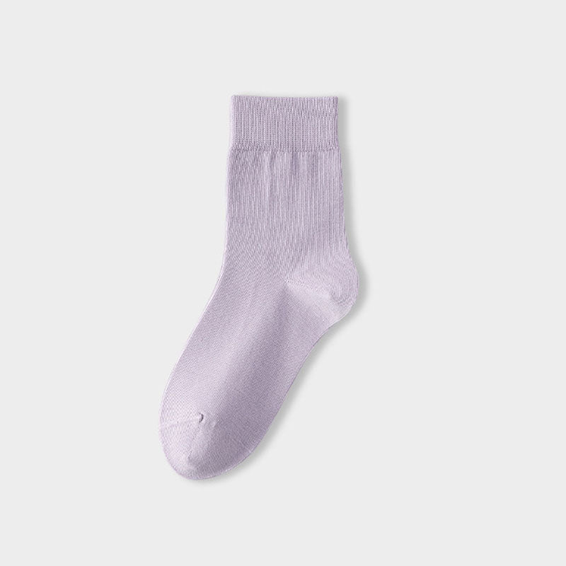 Solid Cotton Crew Socks - DippedShop Wholesale - #9651